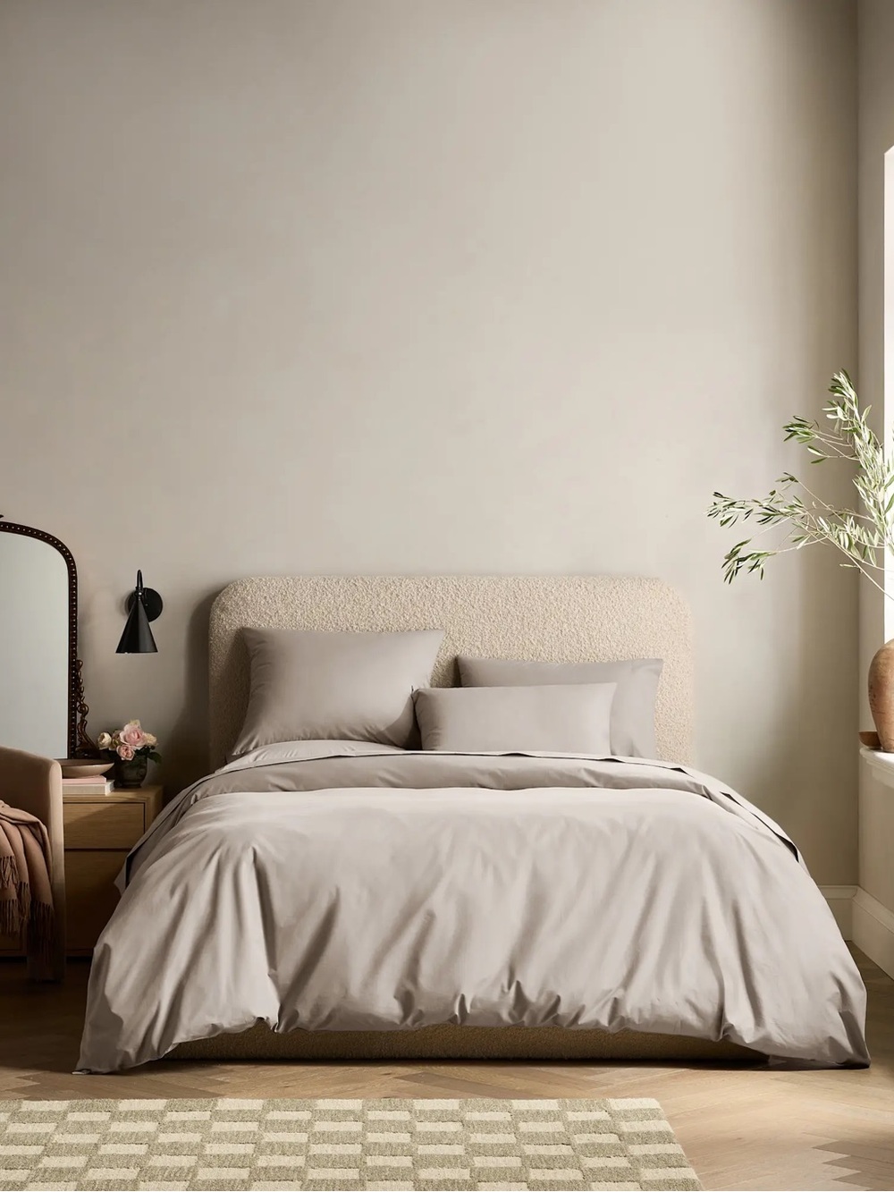 Quince Organic Percale Duvet Cover — Dove, King/Cal King